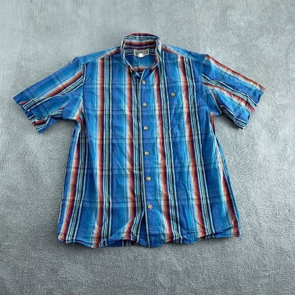 Duluth Trading Co Other - Duluth Trading Co Mens Blue Plaid Short Button-Up Shirt M 100% Cotton 3927